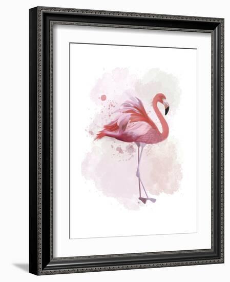 Fluffy Flamingo 2-Fab Funky-Framed Art Print