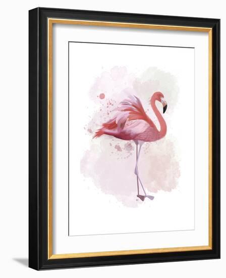 Fluffy Flamingo 2-Fab Funky-Framed Art Print