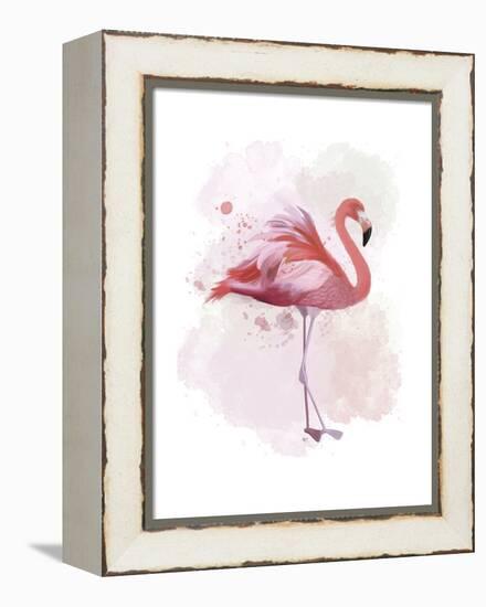 Fluffy Flamingo 2-Fab Funky-Framed Stretched Canvas