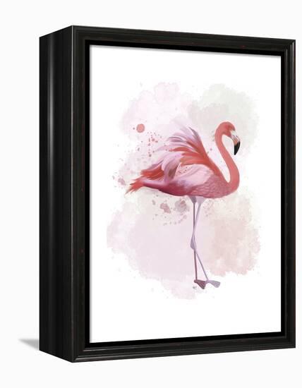 Fluffy Flamingo 2-Fab Funky-Framed Stretched Canvas
