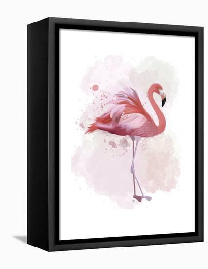 Fluffy Flamingo 2-Fab Funky-Framed Stretched Canvas