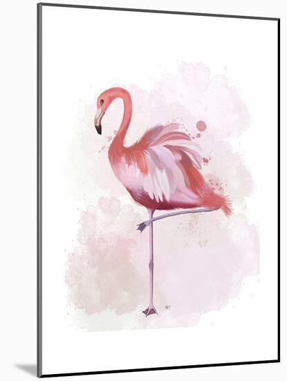 Fluffy Flamingo 4-Fab Funky-Mounted Art Print