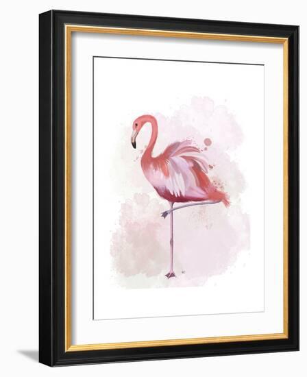 Fluffy Flamingo 4-Fab Funky-Framed Art Print