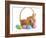 Fluffy Foxy Rabbit in Basket with Easter Eggs-Yastremska-Framed Photographic Print