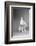 Fluffy White Rabbit Over Grey Background-PH.OK-Framed Photographic Print