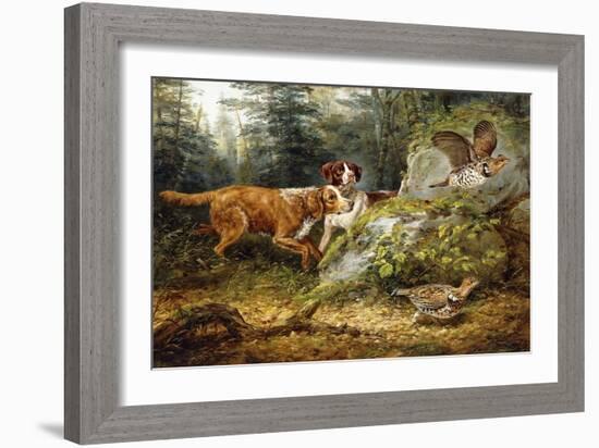 Flushed: Ruffed Grouse Shooting, 1857-Arthur Fitzwilliam Tait-Framed Giclee Print