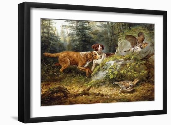 Flushed: Ruffed Grouse Shooting, 1857-Arthur Fitzwilliam Tait-Framed Giclee Print