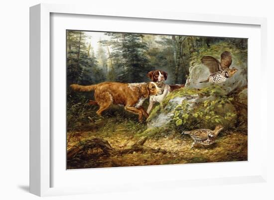 Flushed: Ruffed Grouse Shooting, 1857-Arthur Fitzwilliam Tait-Framed Giclee Print