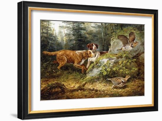 Flushed: Ruffed Grouse Shooting, 1857-Arthur Fitzwilliam Tait-Framed Giclee Print