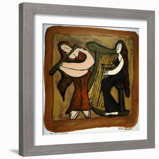 Flute and Harp Duo-Leslie Xuereb-Framed Giclee Print