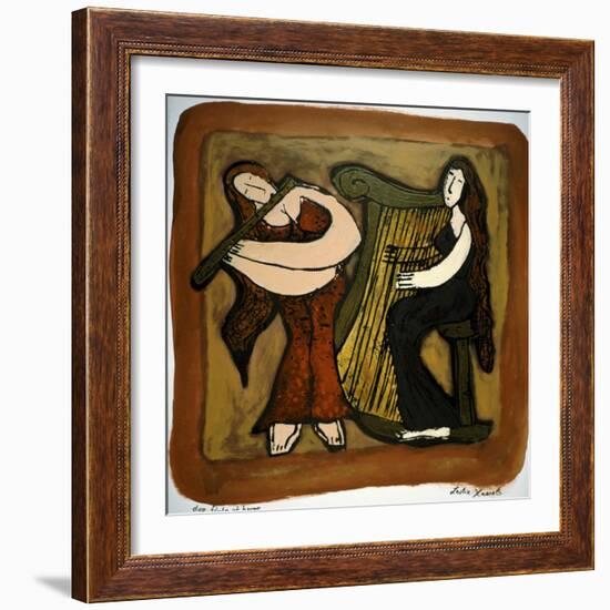 Flute and Harp Duo-Leslie Xuereb-Framed Giclee Print