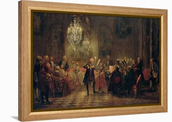 Flute Concert with Frederick the Great in Sanssouci, 1850-1852-Adolph Friedrich von Menzel-Framed Premier Image Canvas