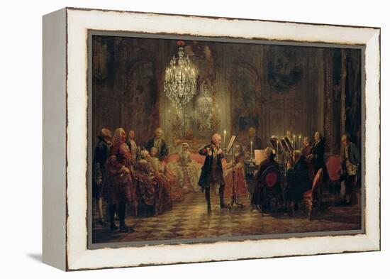 Flute Concert with Frederick the Great in Sanssouci, 1850-1852-Adolph Friedrich von Menzel-Framed Premier Image Canvas