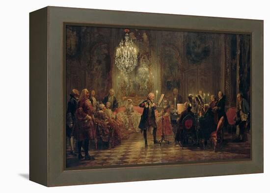 Flute Concert with Frederick the Great in Sanssouci, 1850-1852-Adolph Friedrich von Menzel-Framed Premier Image Canvas