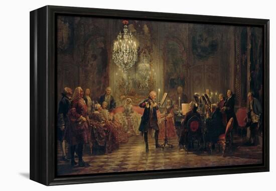 Flute Concert with Frederick the Great in Sanssouci, 1850-1852-Adolph Friedrich von Menzel-Framed Premier Image Canvas