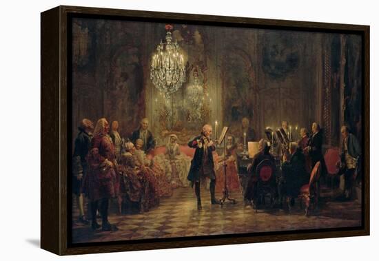 Flute Concert with Frederick the Great in Sanssouci, 1850-1852-Adolph Friedrich von Menzel-Framed Premier Image Canvas