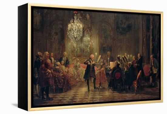 Flute Concert with Frederick the Great in Sanssouci, 1850-1852-Adolph Friedrich von Menzel-Framed Premier Image Canvas