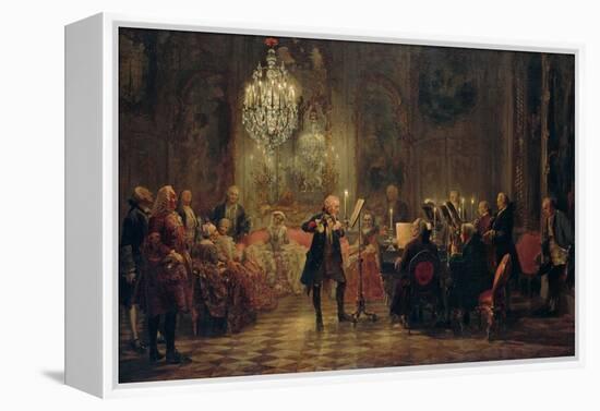 Flute Concert with Frederick the Great in Sanssouci, 1850-1852-Adolph Friedrich von Menzel-Framed Premier Image Canvas