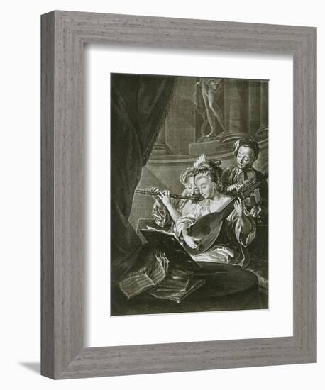 Flute, violin and chitarrone (George Frederick Handel as a young musician in Hamburg)-Unknown-Framed Giclee Print