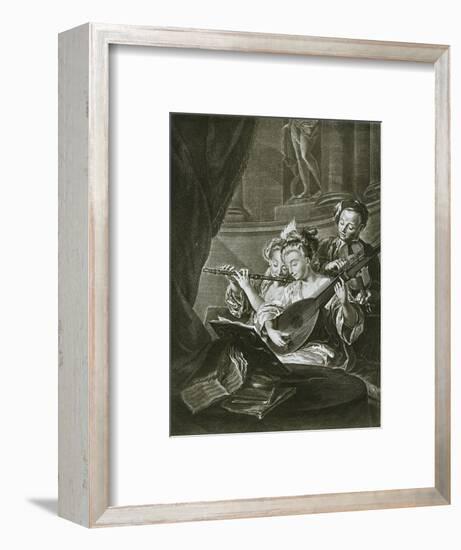Flute, violin and chitarrone (George Frederick Handel as a young musician in Hamburg)-Unknown-Framed Giclee Print