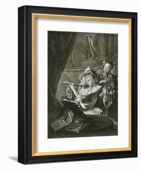 Flute, violin and chitarrone (George Frederick Handel as a young musician in Hamburg)-Unknown-Framed Giclee Print