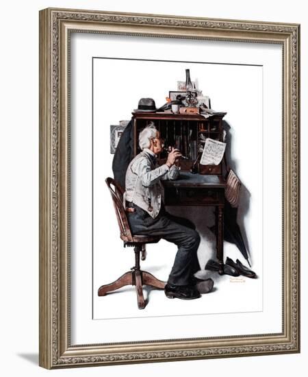 "Flutist" or "Spring Song", May 16,1925-Norman Rockwell-Framed Giclee Print