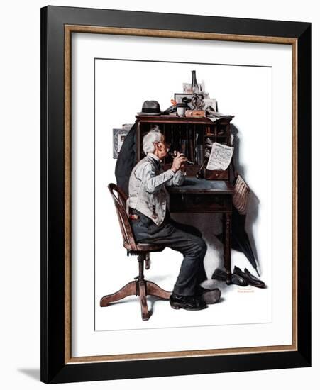 "Flutist" or "Spring Song", May 16,1925-Norman Rockwell-Framed Giclee Print