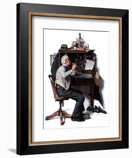 "Flutist" or "Spring Song", May 16,1925-Norman Rockwell-Framed Giclee Print