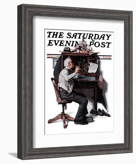 "Flutist" or "Spring Song" Saturday Evening Post Cover, May 16,1925-Norman Rockwell-Framed Giclee Print