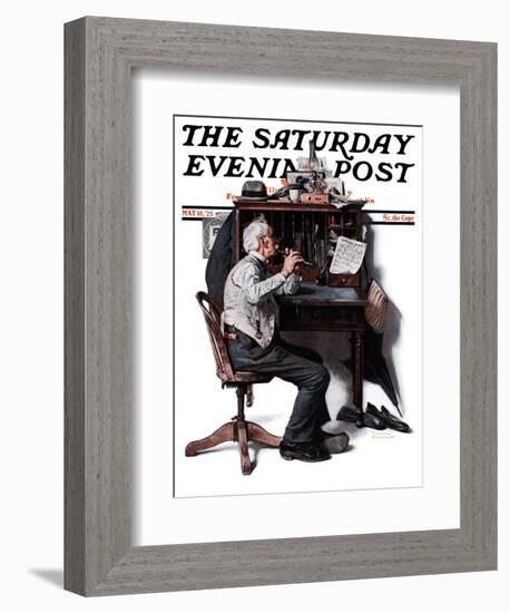 "Flutist" or "Spring Song" Saturday Evening Post Cover, May 16,1925-Norman Rockwell-Framed Giclee Print