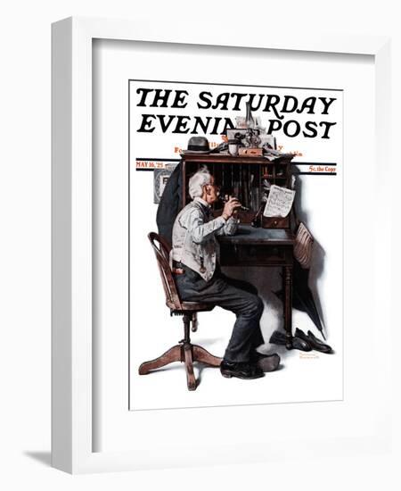 "Flutist" or "Spring Song" Saturday Evening Post Cover, May 16,1925-Norman Rockwell-Framed Giclee Print