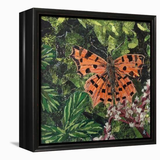 Flutter - Comma Butterfly on Japonica-Kirstie Adamson-Framed Premier Image Canvas