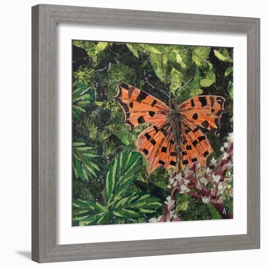 Flutter - Comma Butterfly on Japonica-Kirstie Adamson-Framed Giclee Print