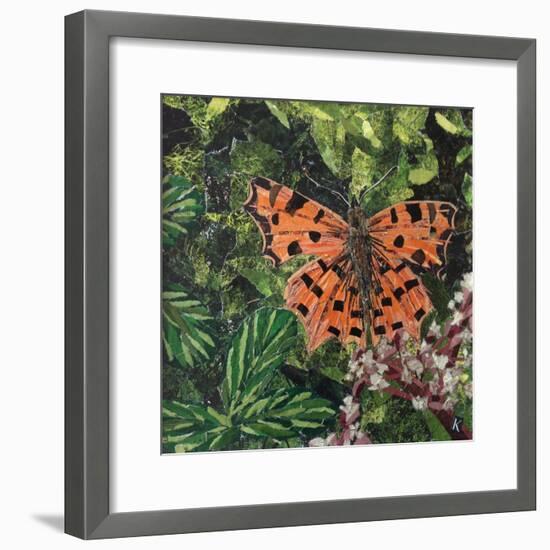 Flutter - Comma Butterfly on Japonica-Kirstie Adamson-Framed Giclee Print