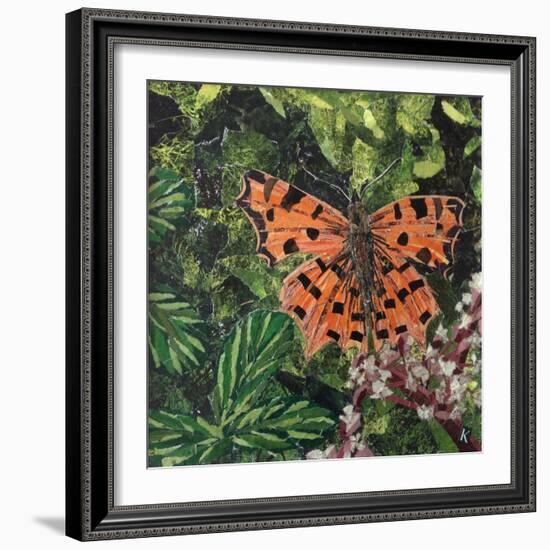 Flutter - Comma Butterfly on Japonica-Kirstie Adamson-Framed Giclee Print