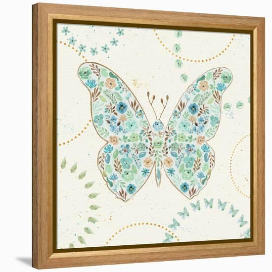 Flutterby Blooms I-Jess Aiken-Framed Stretched Canvas