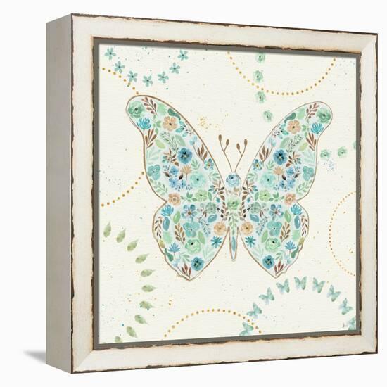 Flutterby Blooms I-Jess Aiken-Framed Stretched Canvas