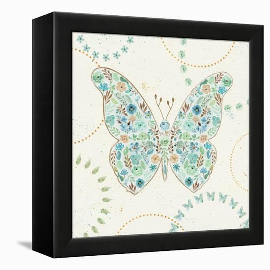 Flutterby Blooms I-Jess Aiken-Framed Stretched Canvas