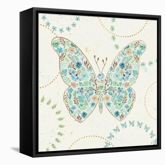 Flutterby Blooms I-Jess Aiken-Framed Stretched Canvas