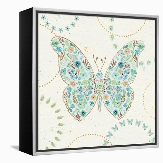 Flutterby Blooms I-Jess Aiken-Framed Stretched Canvas