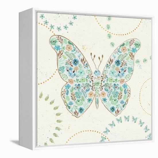 Flutterby Blooms I-Jess Aiken-Framed Stretched Canvas