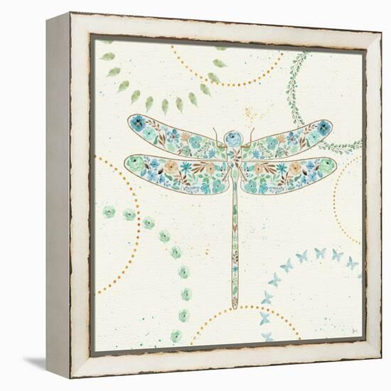 Flutterby Blooms III-Jess Aiken-Framed Stretched Canvas