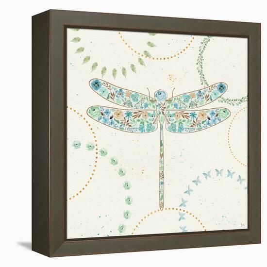 Flutterby Blooms III-Jess Aiken-Framed Stretched Canvas