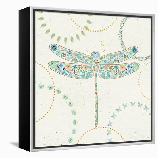 Flutterby Blooms III-Jess Aiken-Framed Stretched Canvas