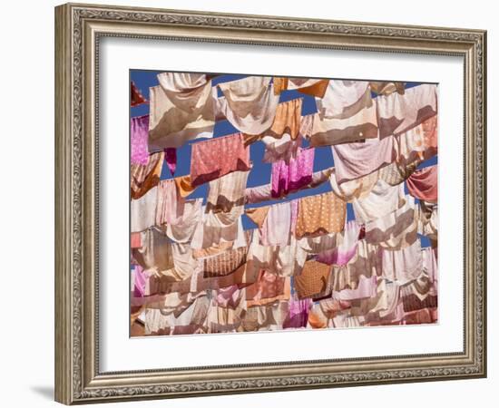 Fluttering fabrics, Textile Museum, Oaxaca, Mexico, North America-Melissa Kuhnell-Framed Photographic Print