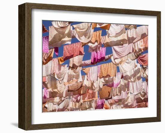 Fluttering fabrics, Textile Museum, Oaxaca, Mexico, North America-Melissa Kuhnell-Framed Photographic Print