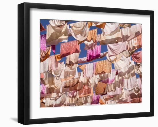 Fluttering fabrics, Textile Museum, Oaxaca, Mexico, North America-Melissa Kuhnell-Framed Photographic Print