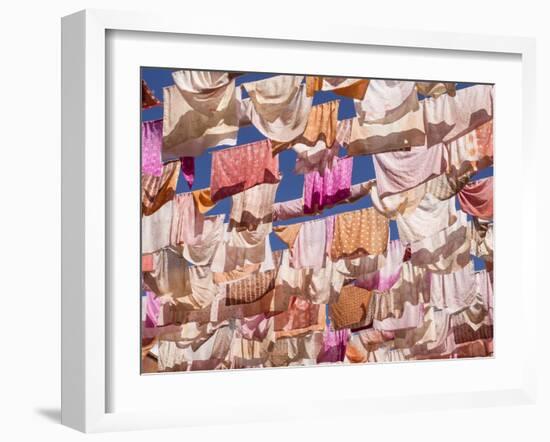 Fluttering fabrics, Textile Museum, Oaxaca, Mexico, North America-Melissa Kuhnell-Framed Photographic Print