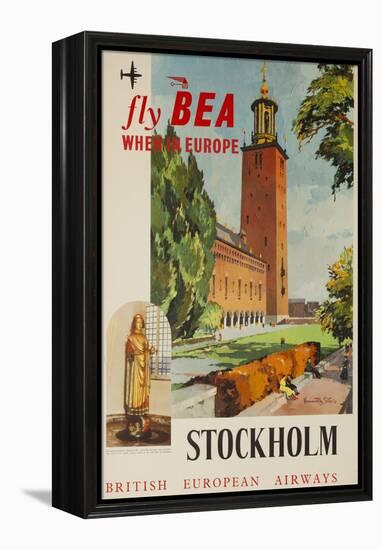 Fly Bea When in Europe, Stockholm Travel Poster-null-Framed Premier Image Canvas