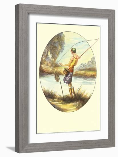 Fly Casting Flapper-null-Framed Art Print